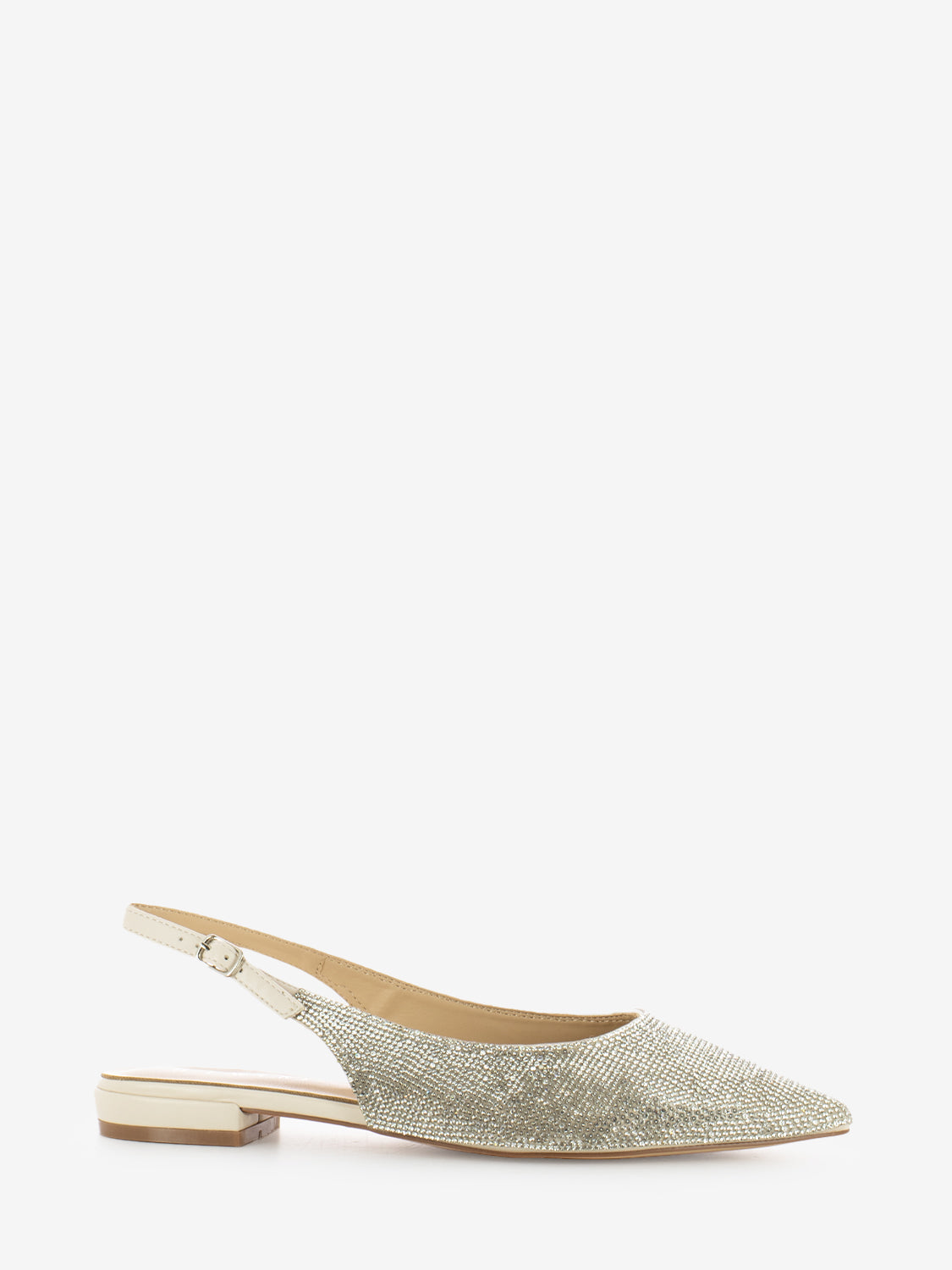 Slingback basse brillantini Lizzy nude