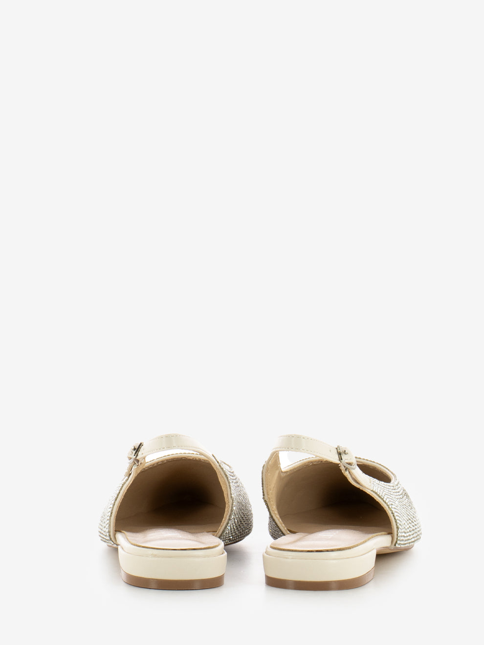 Slingback basse brillantini Lizzy nude