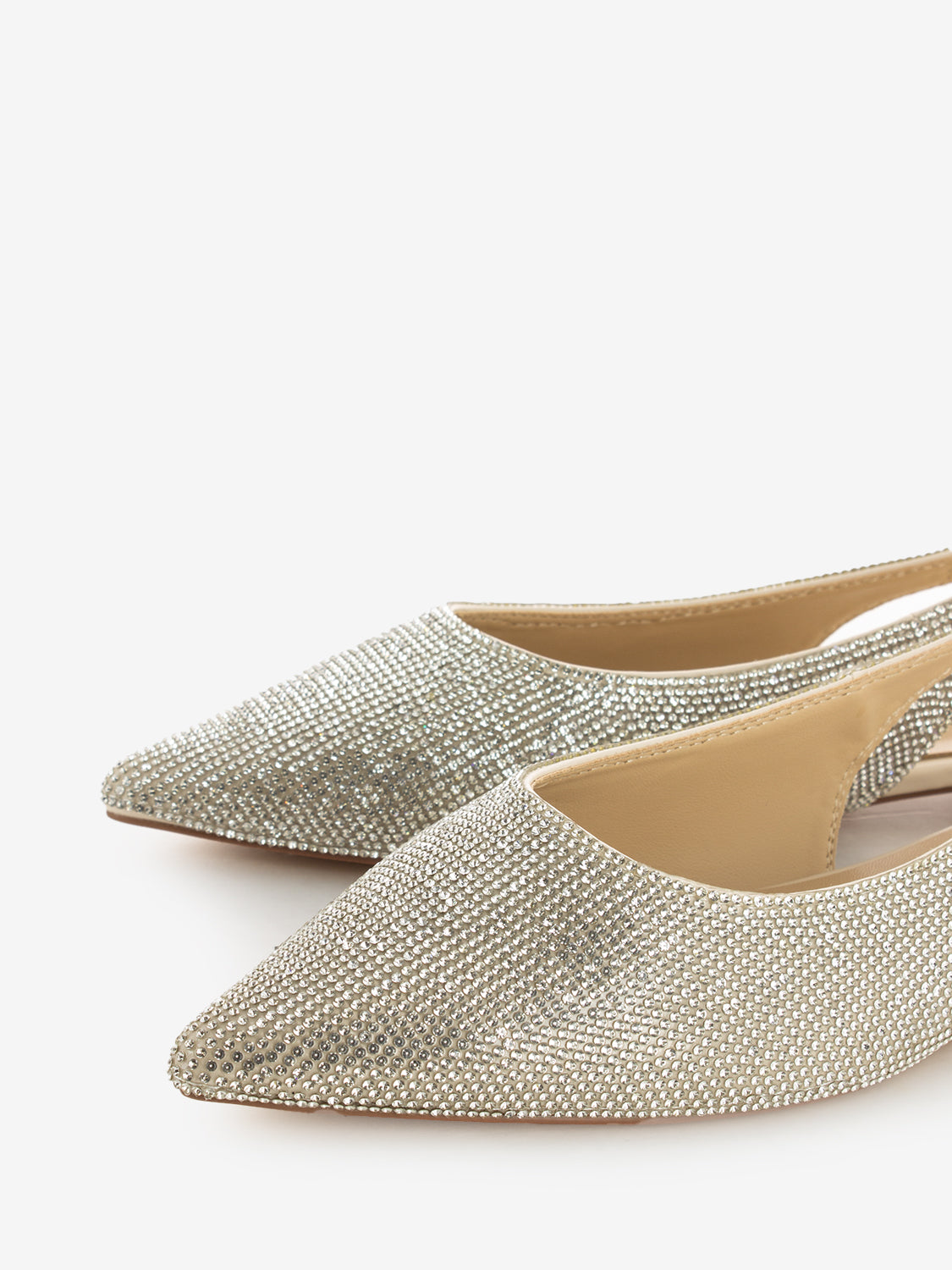 Slingback basse brillantini Lizzy nude