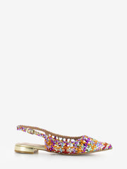 IL LACCIO - Slingback basse in pelle intrecciata multicolor