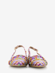 IL LACCIO - Slingback basse in pelle intrecciata multicolor