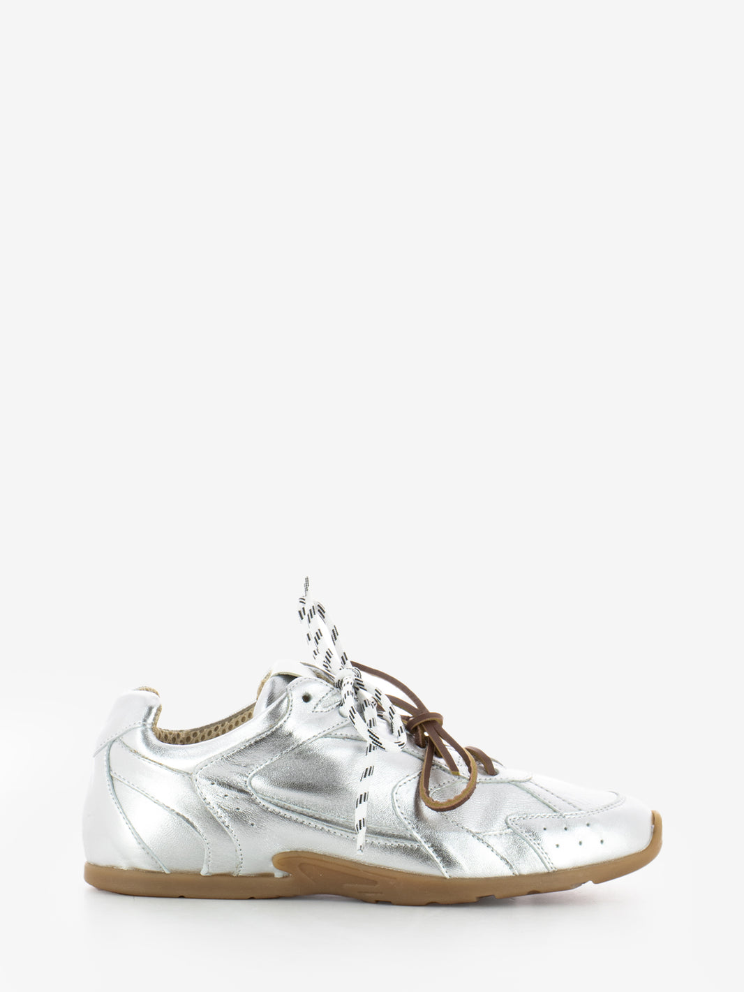 Sneakers G88 pelle laminata argento