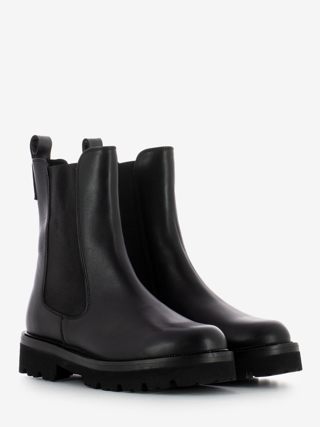 Stivaletti Combat in pelle nero