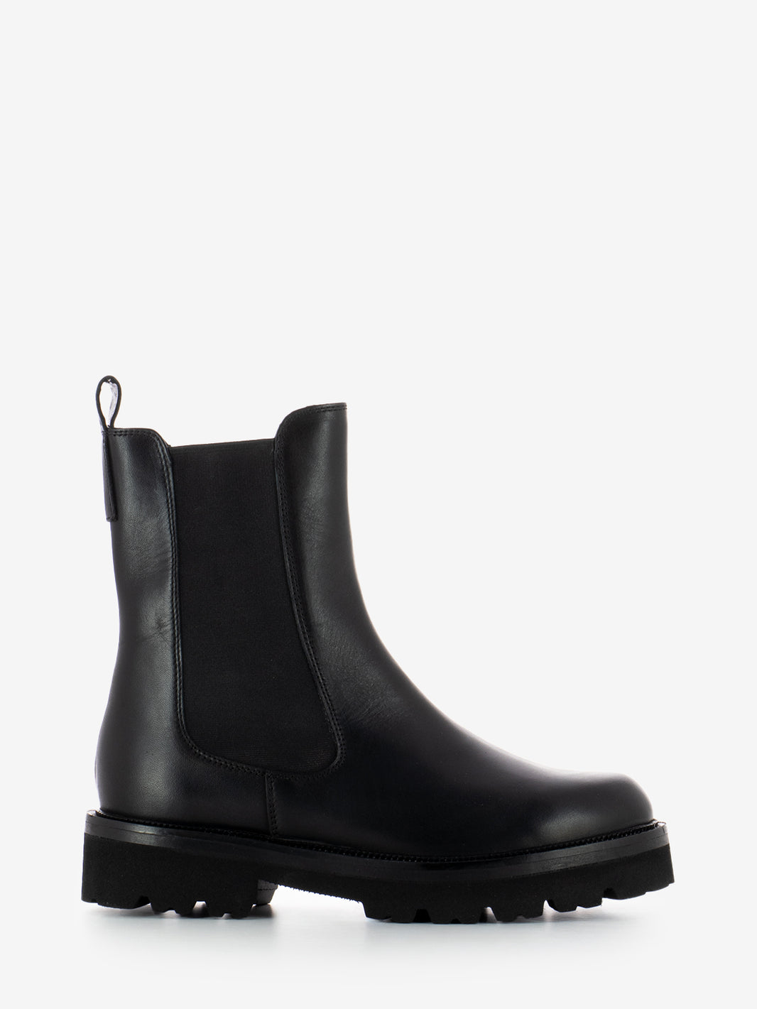 Stivaletti Combat in pelle nero