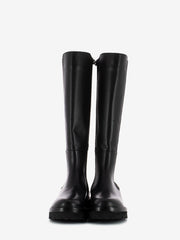 IL LACCIO - Stivali alti in pelle con elastico nero