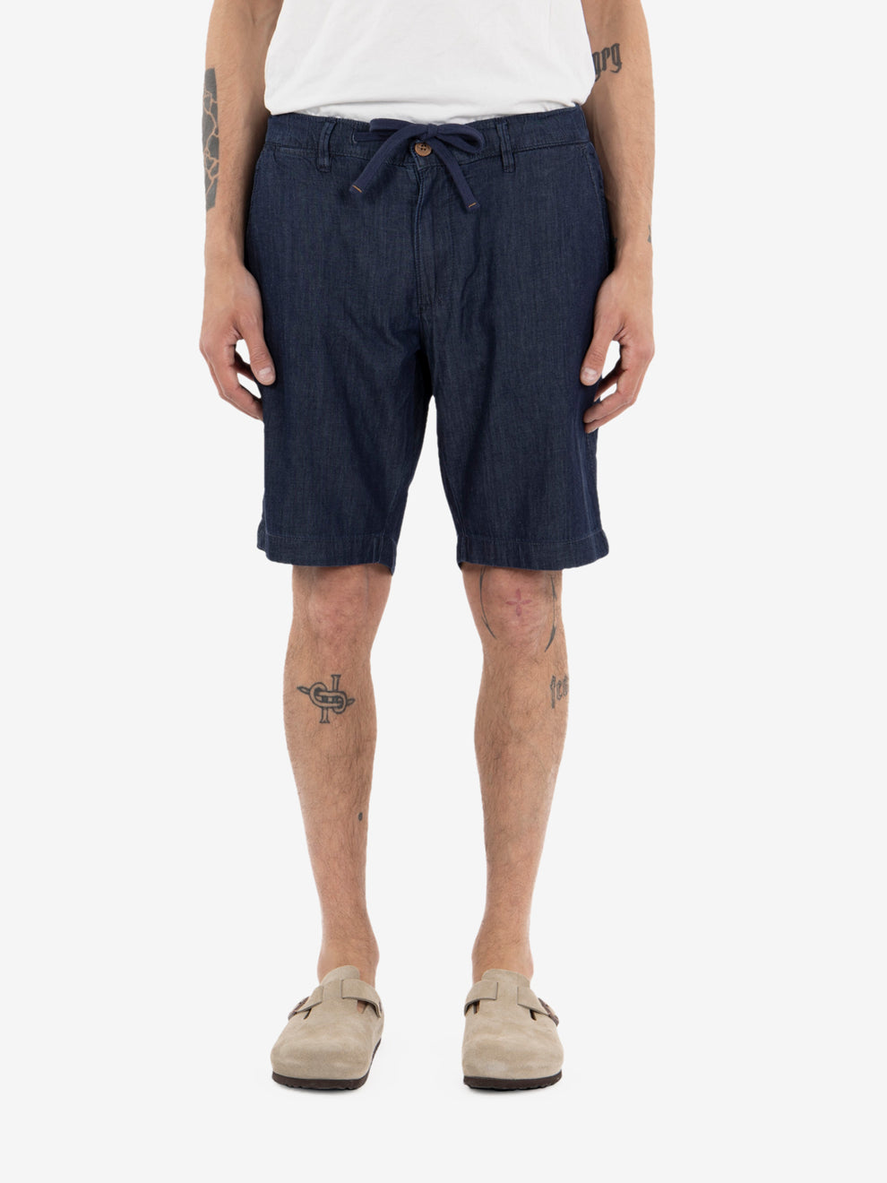 Dark blue drawstring shorts