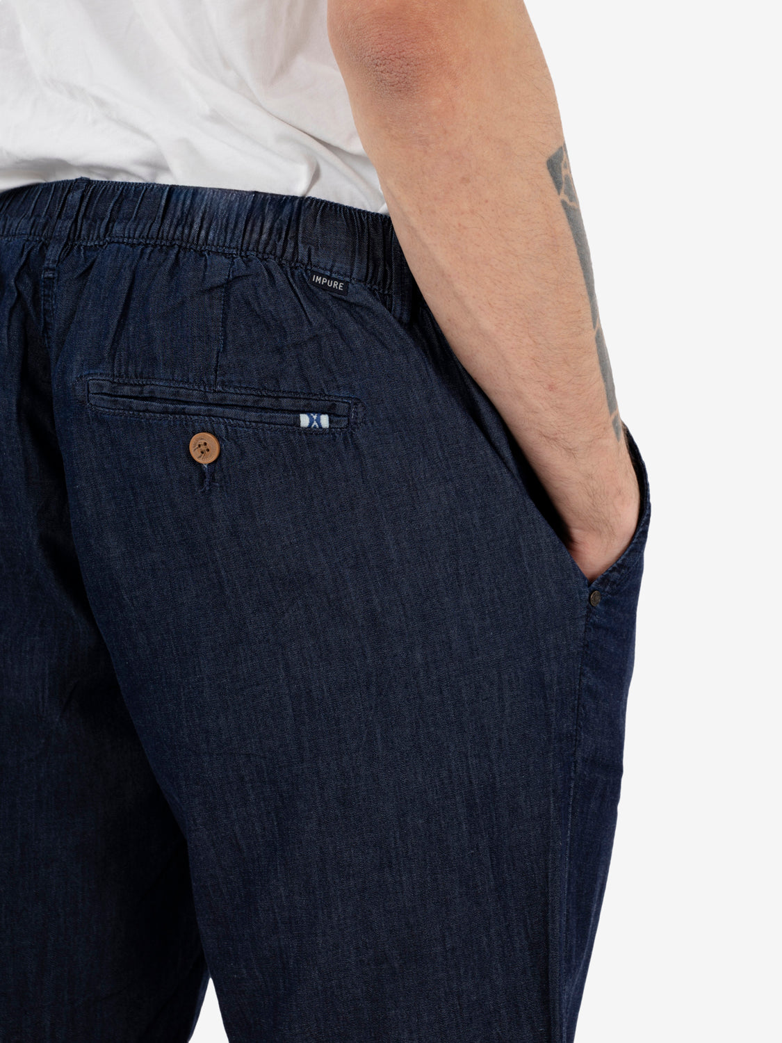 Dark blue drawstring shorts