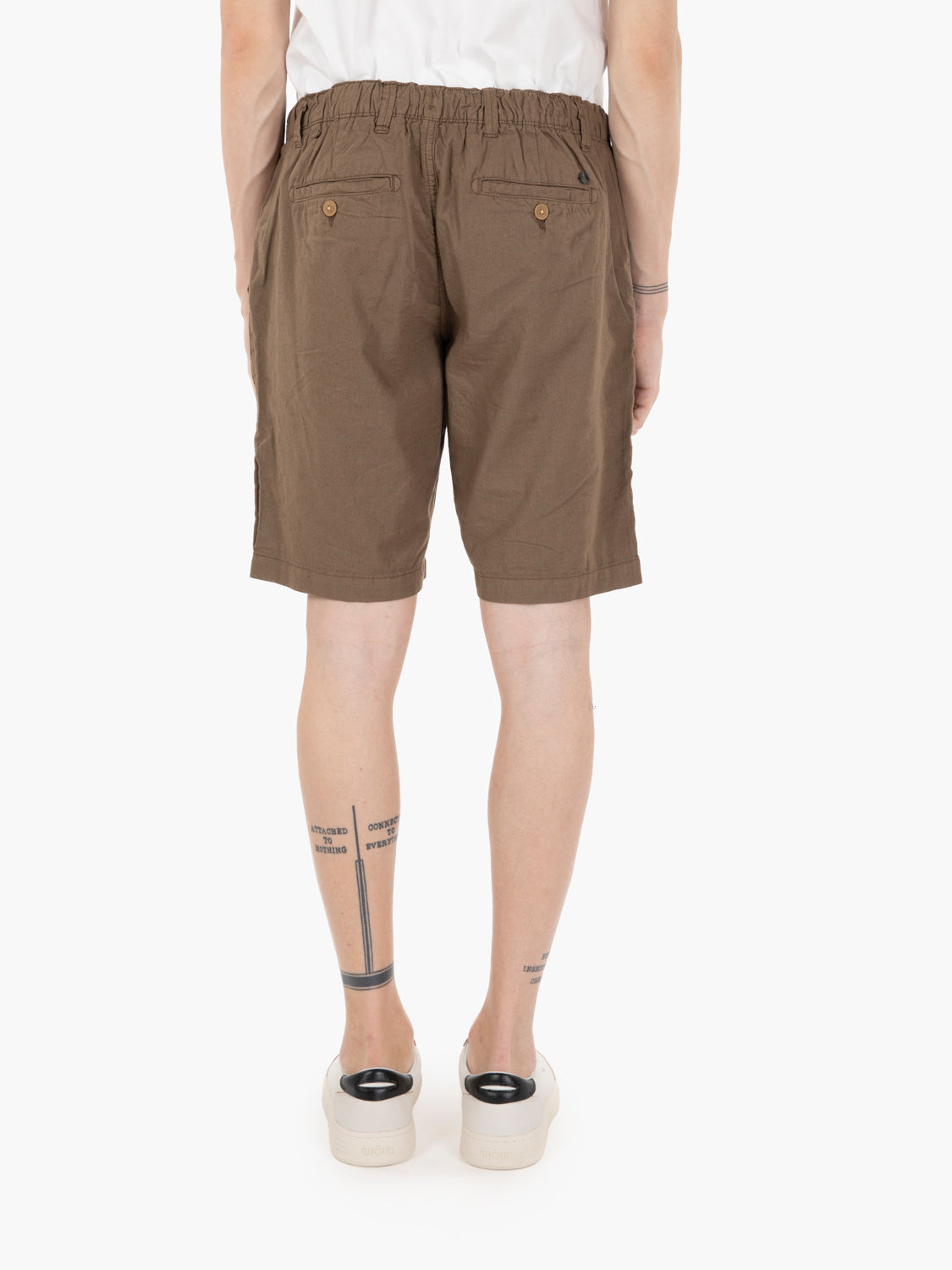 Bermuda short mixed linen mud