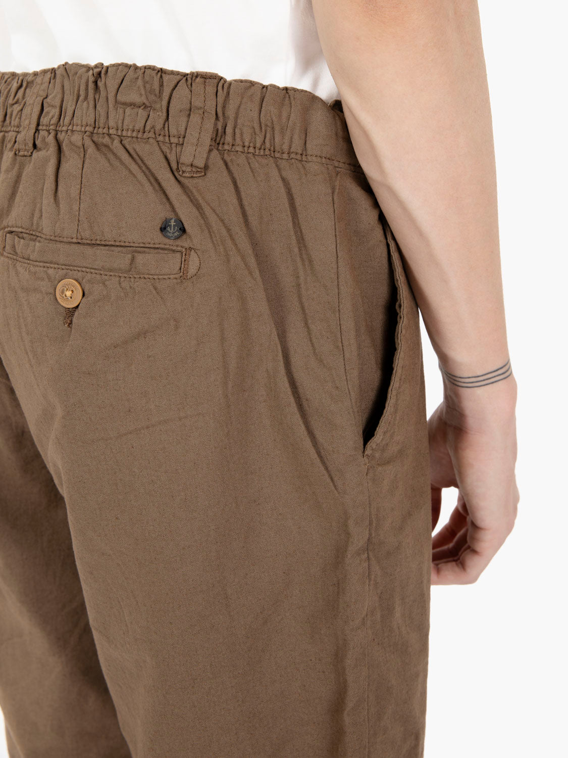 Bermuda short mixed linen mud