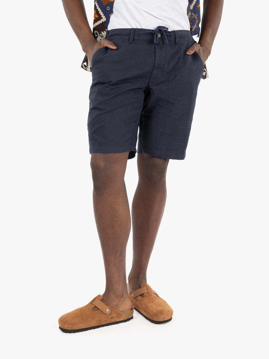 Bermuda short mixed linen navy