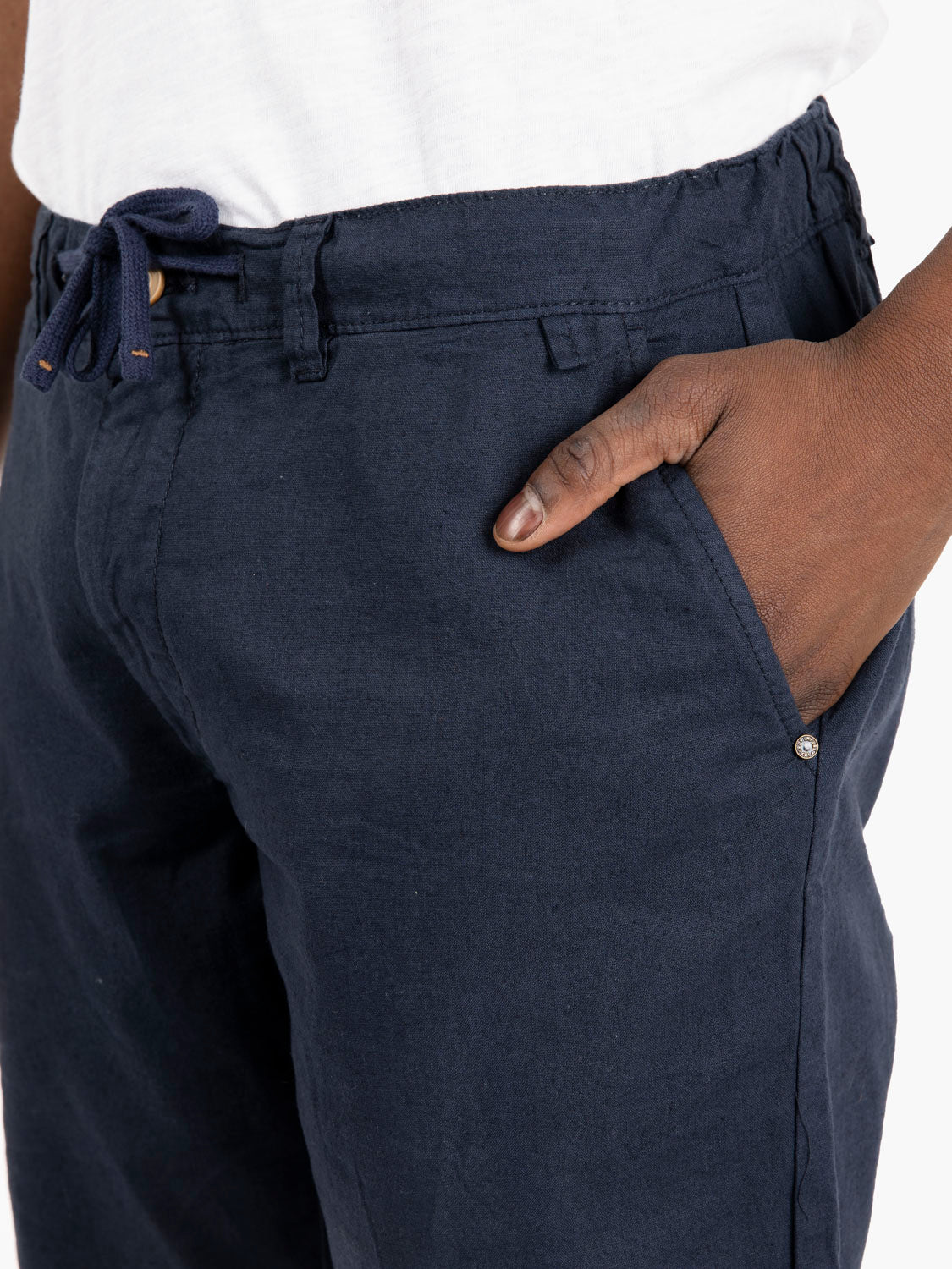 Bermuda short mixed linen navy