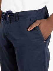 IMPURE - Bermuda short mixed linen navy