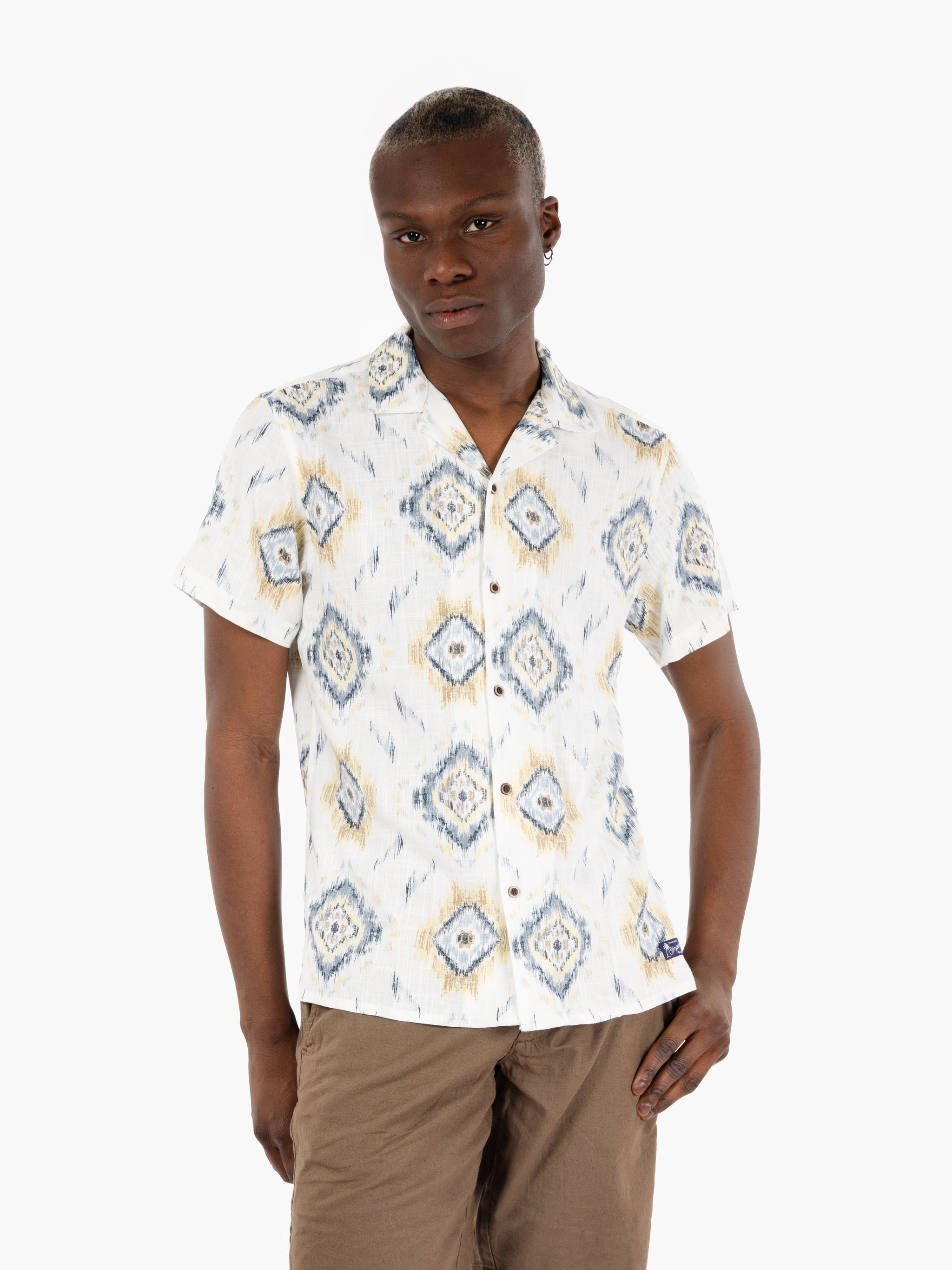 Camicia bowling viscosa offwhite