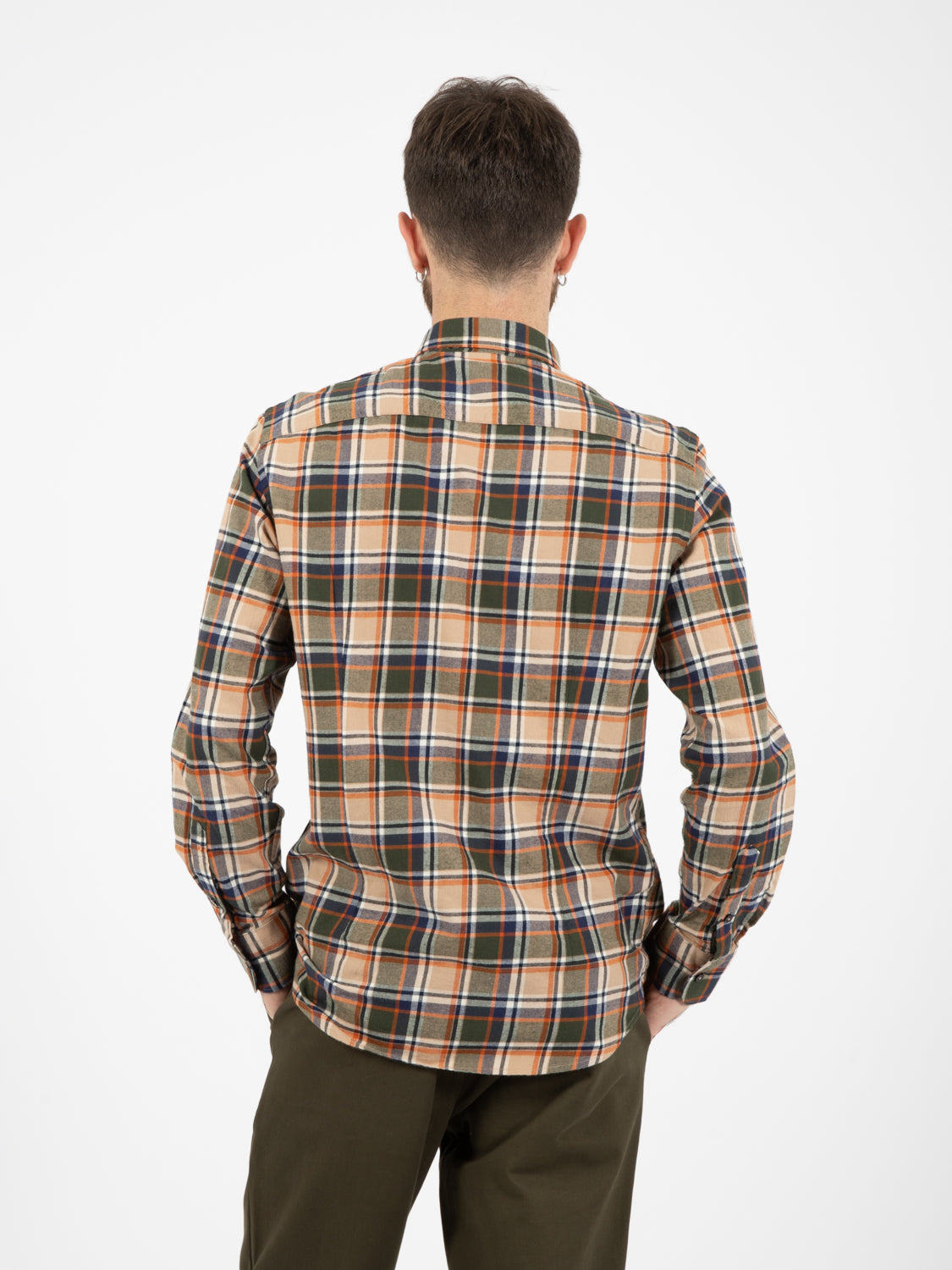 Camicia Heritage button-down flannel green check