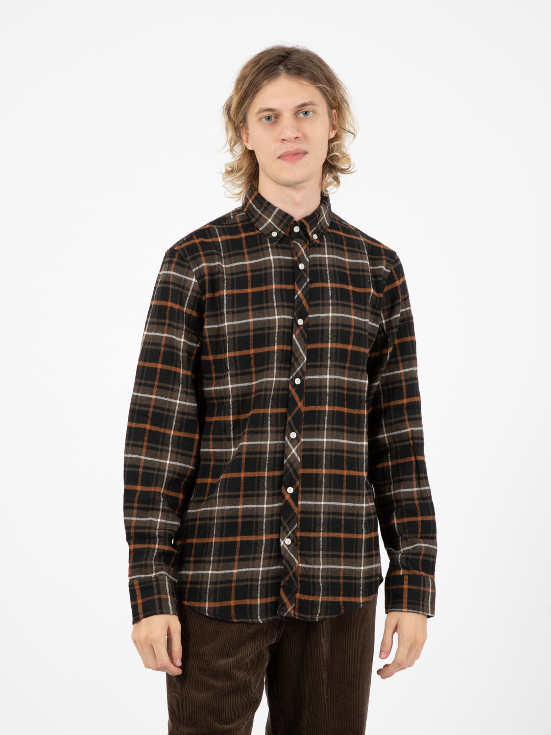 Giacca camicia flanella black check