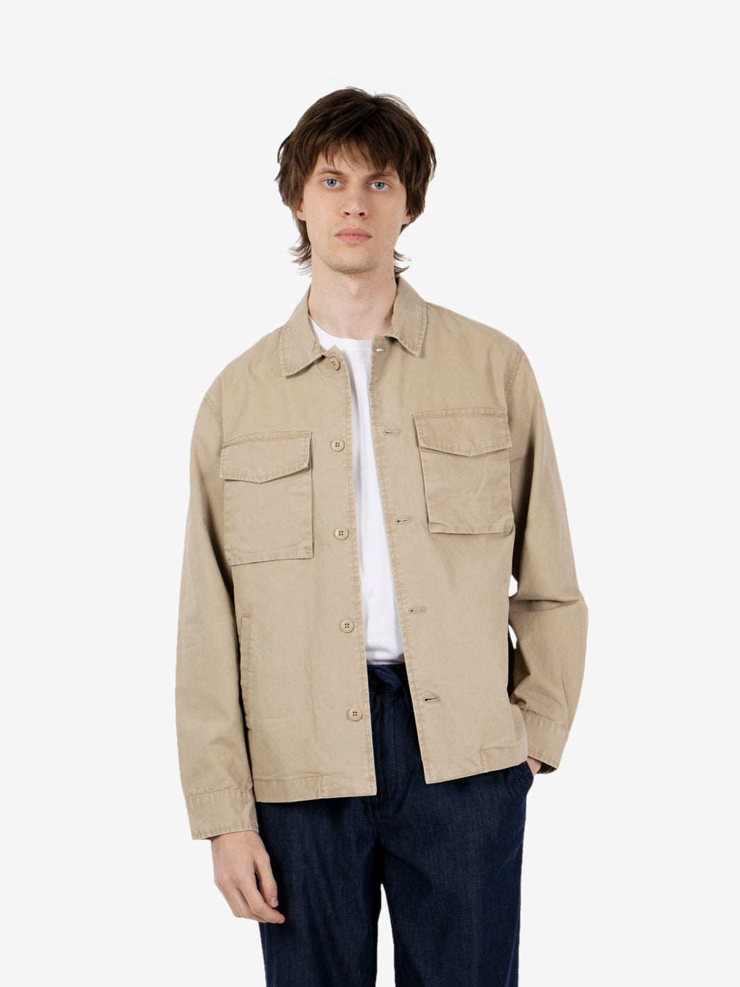 Overshirt cotton slub desert