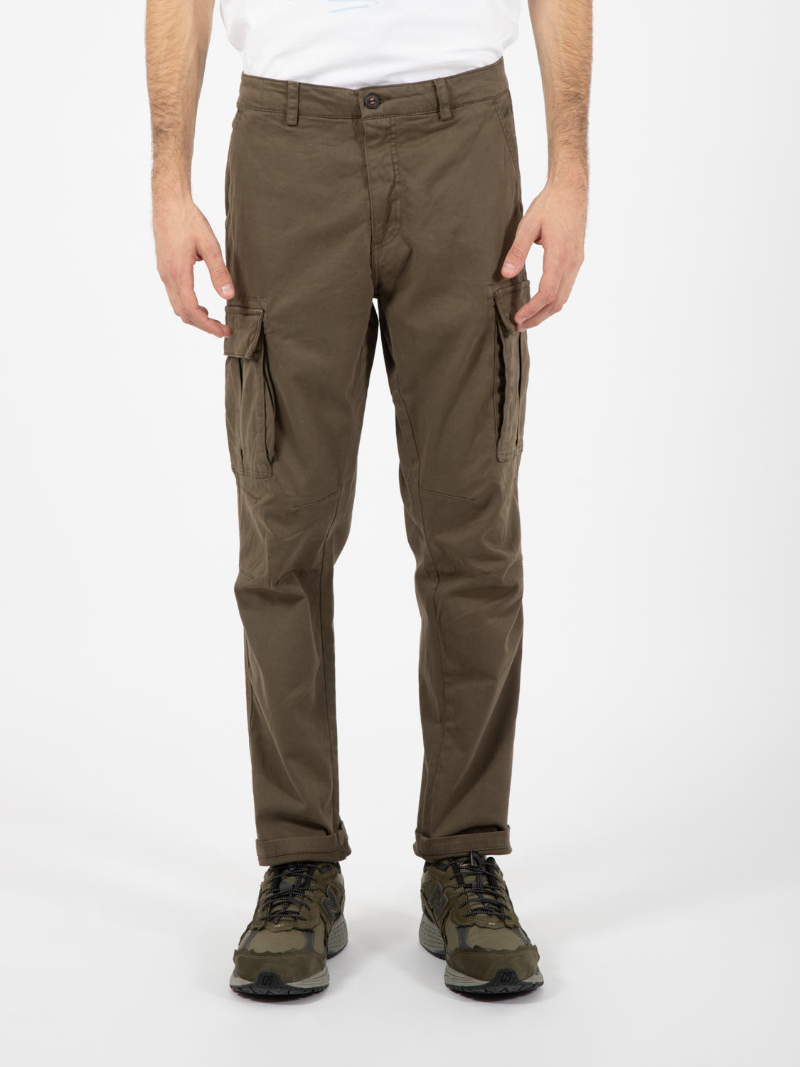 Pantaloni Cargo Long twill stretch verde