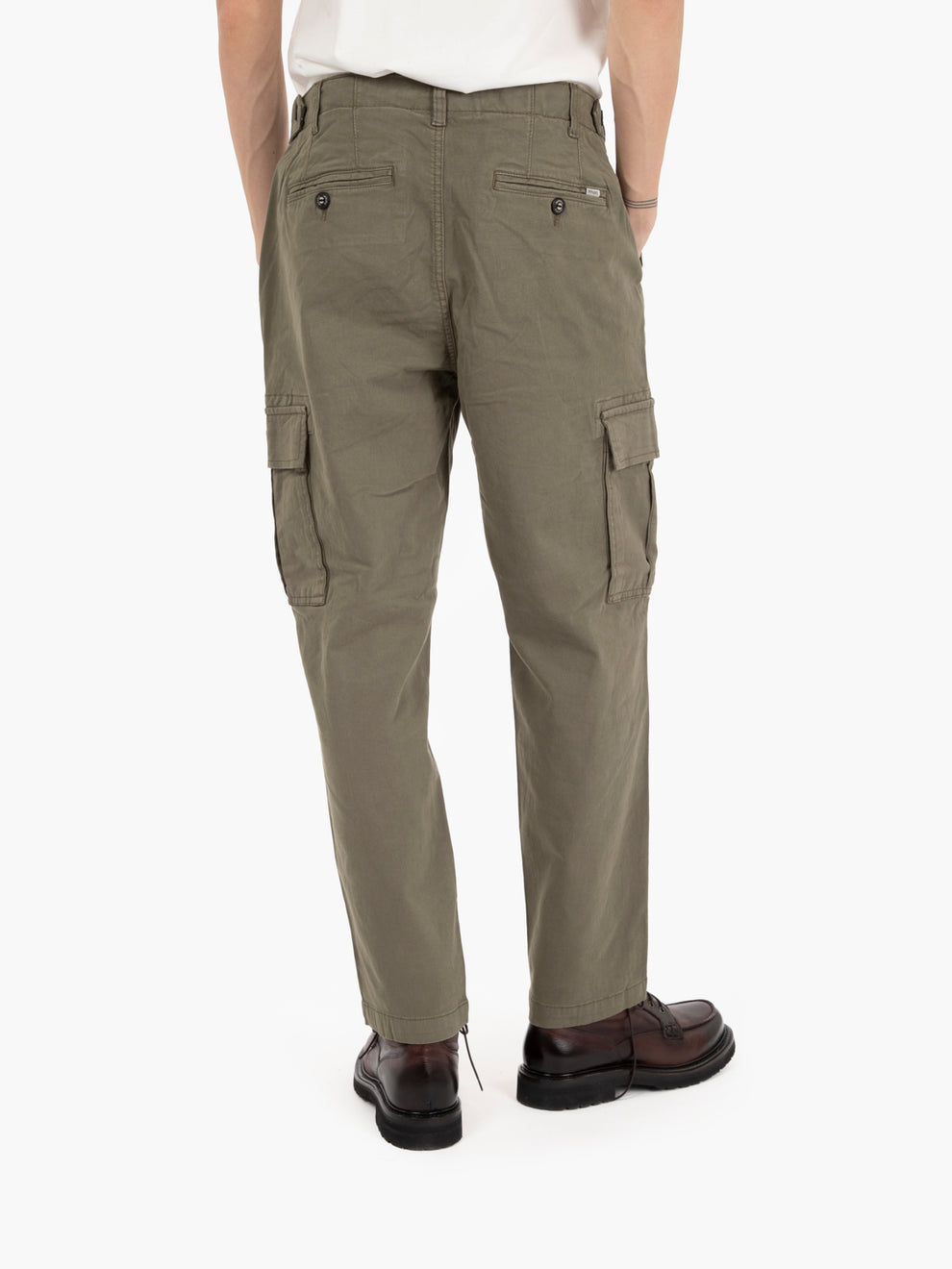Green Stretch Twill Cargo Pants