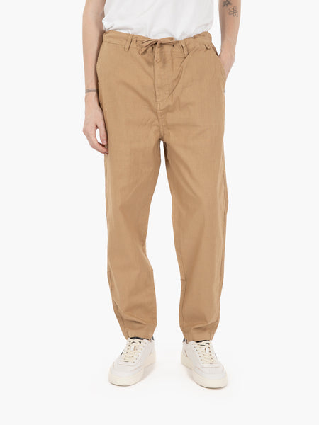 Pantaloni chino mixed linen beige