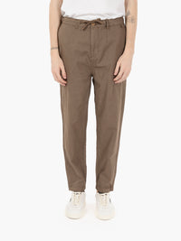 Pantaloni chino mixed linen mud