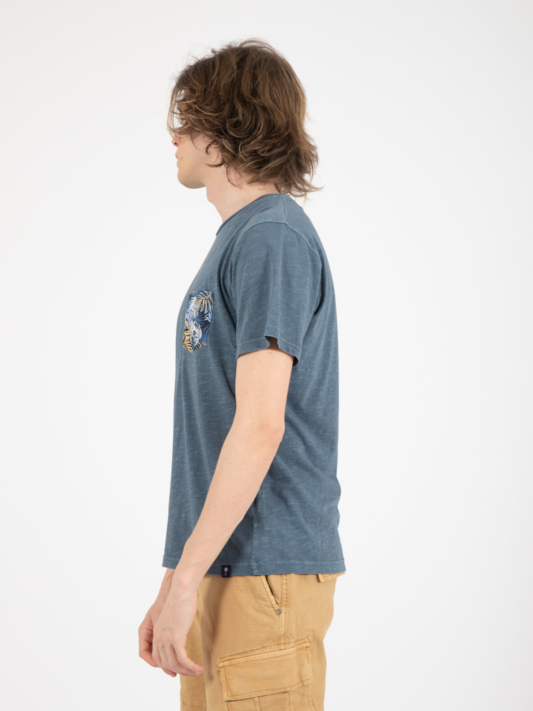 T-shirt pocket botanical fantasy air force blue