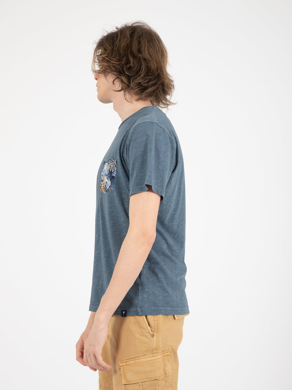 T-shirt pocket botanical fantasy air force blue