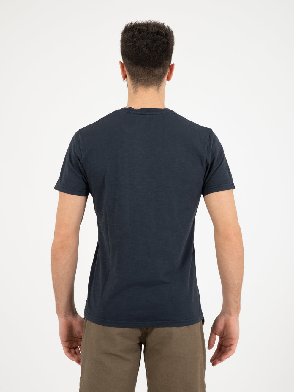 Blue floral pattern pocket t-shirt