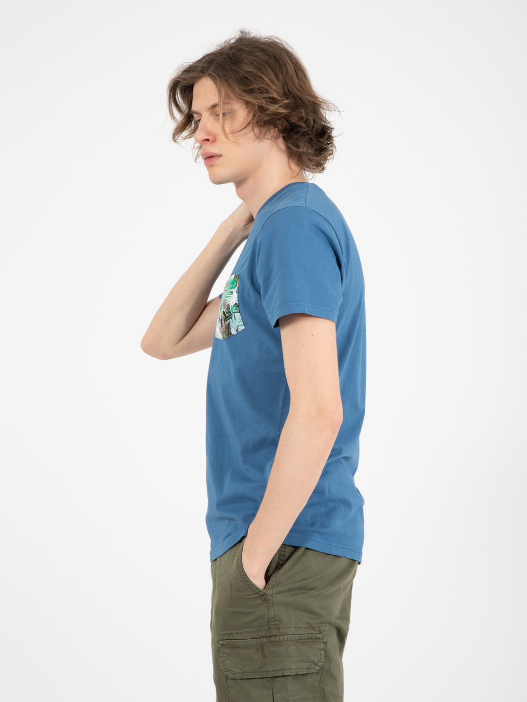 T-shirt taschino fantasia tucano azzurro