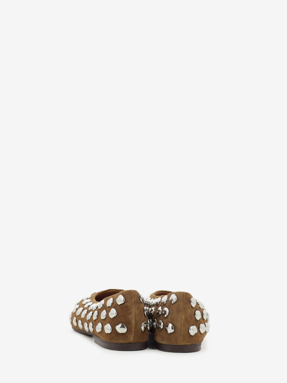 Chestnut studded ballet flats