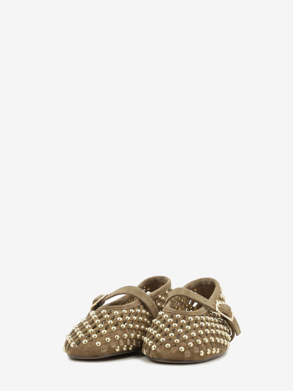 Ballerina con borchie chestnut