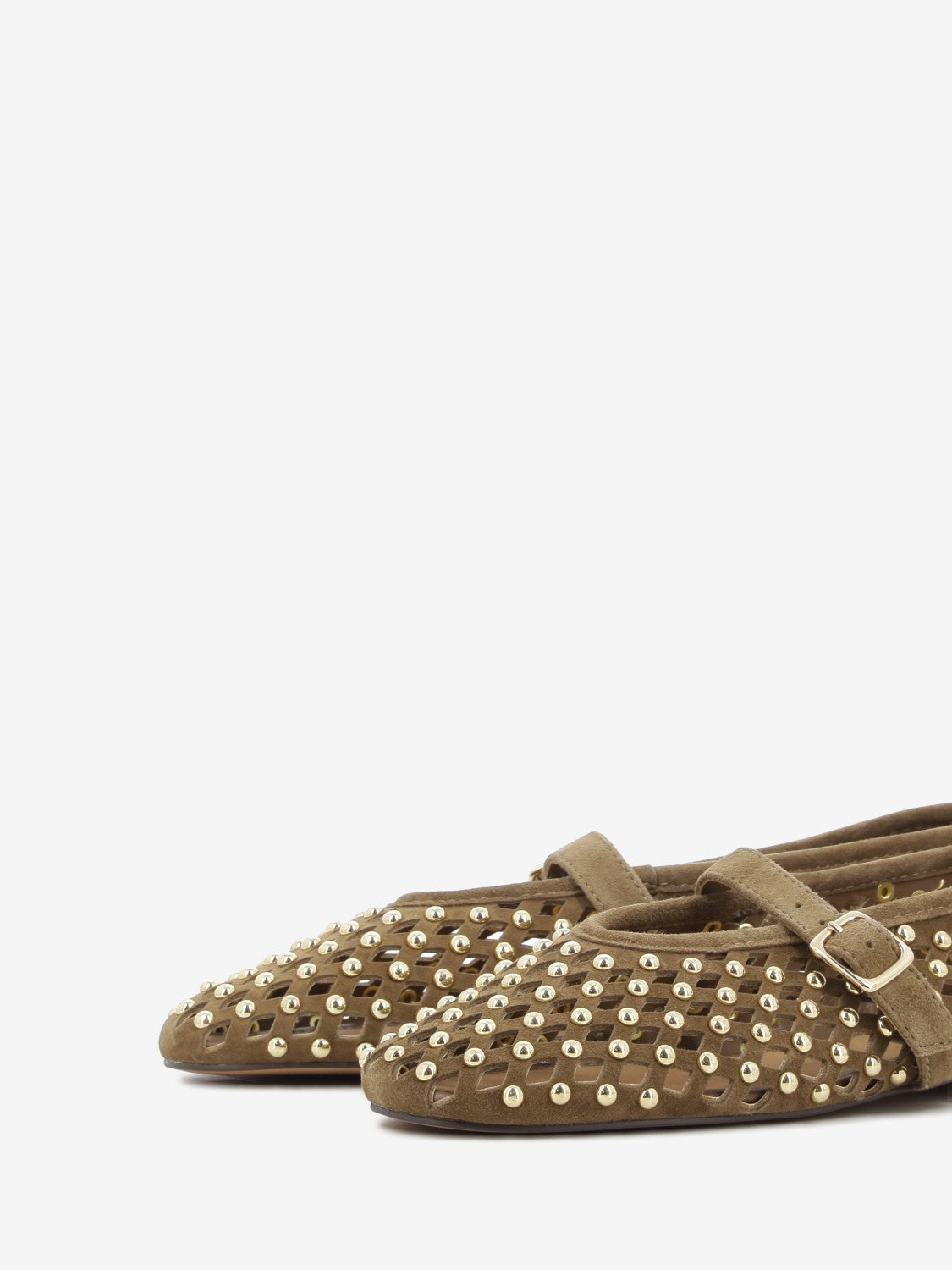 Ballerina con borchie chestnut