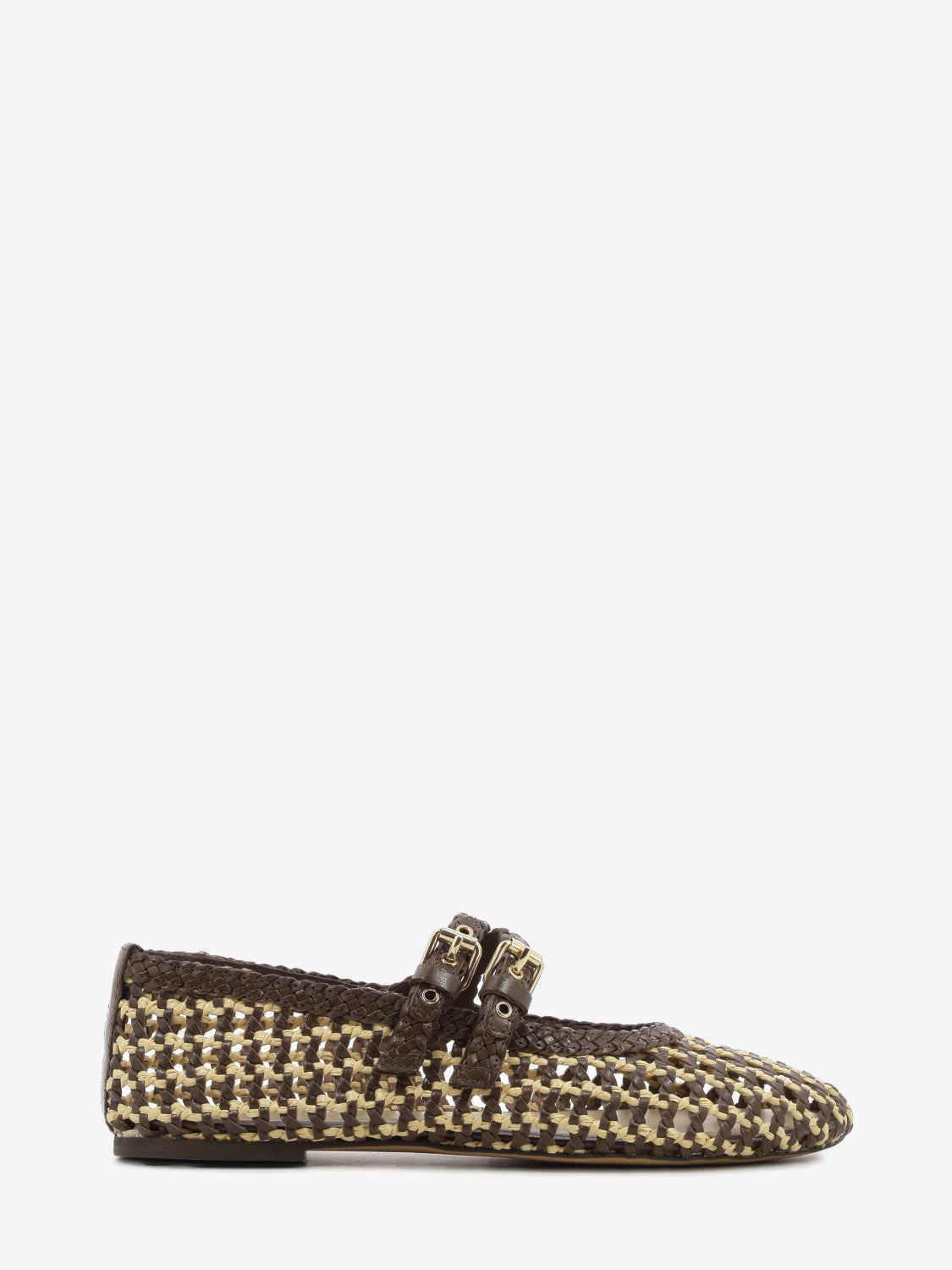 Ballerina con cinturino bicolor dark brown