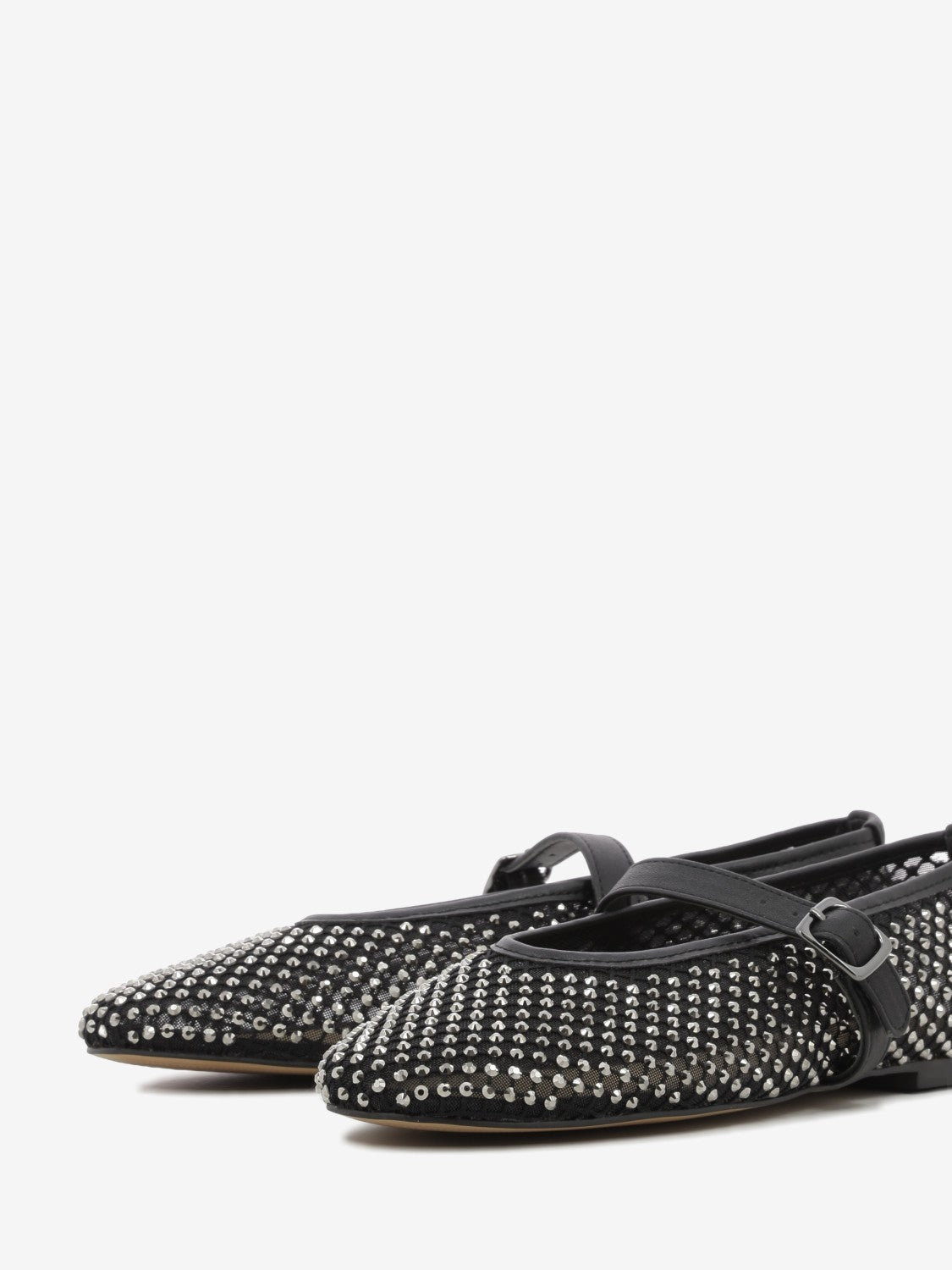 Ballerina in mesh con strass black