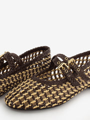 INUOVO - Ballerine a intreccio con fibbie chocolat goat