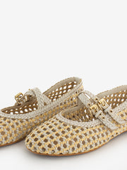 INUOVO - Ballerine a intreccio con fibbie chocolat off white