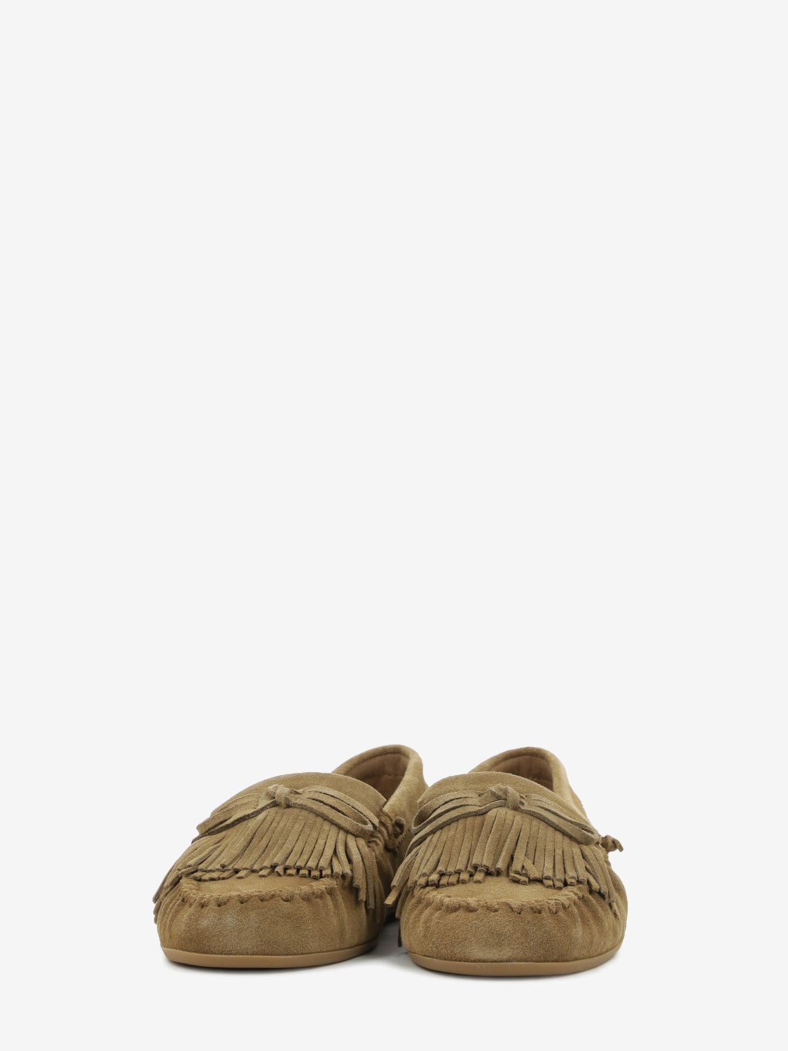 Mocassini in camoscio con frange sigaro