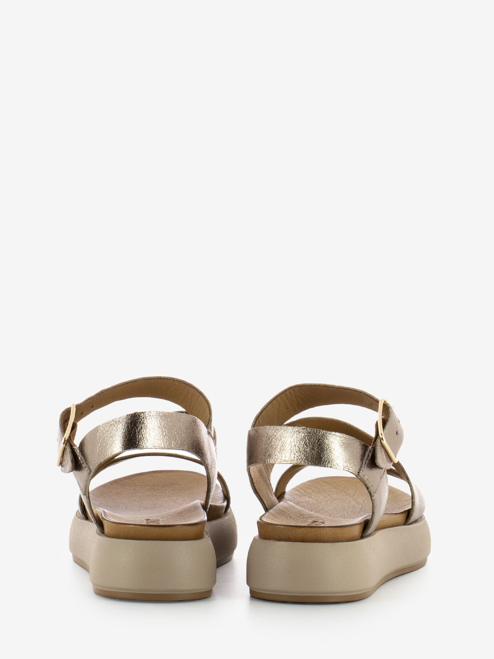 Sandali con platform metallic ash