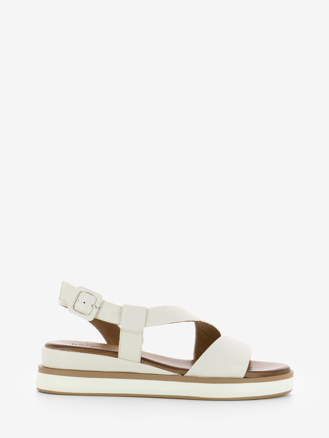 Cream oblique band sandals