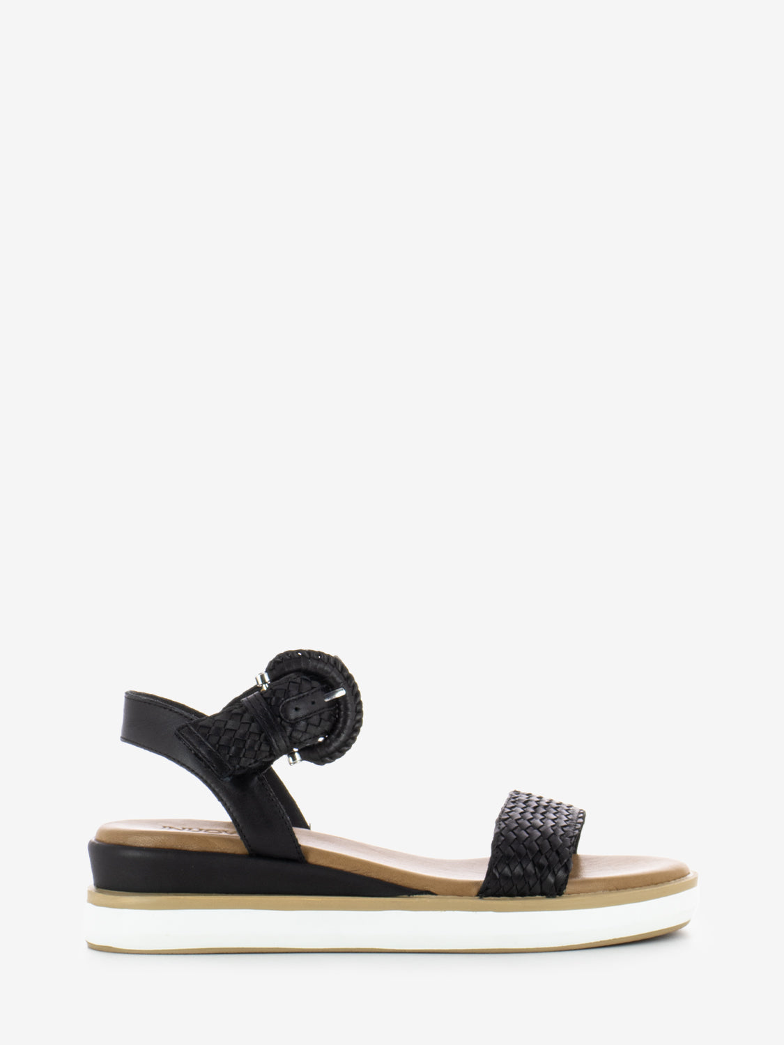 Sandali una fascia pelle intrecciata neri