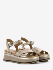 INUOVO - Sandali zeppa ash metallic