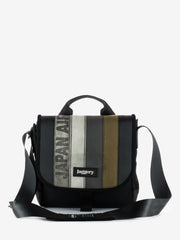 JAGGERY - Cafe satchel in olive green cargo black canvas and leather