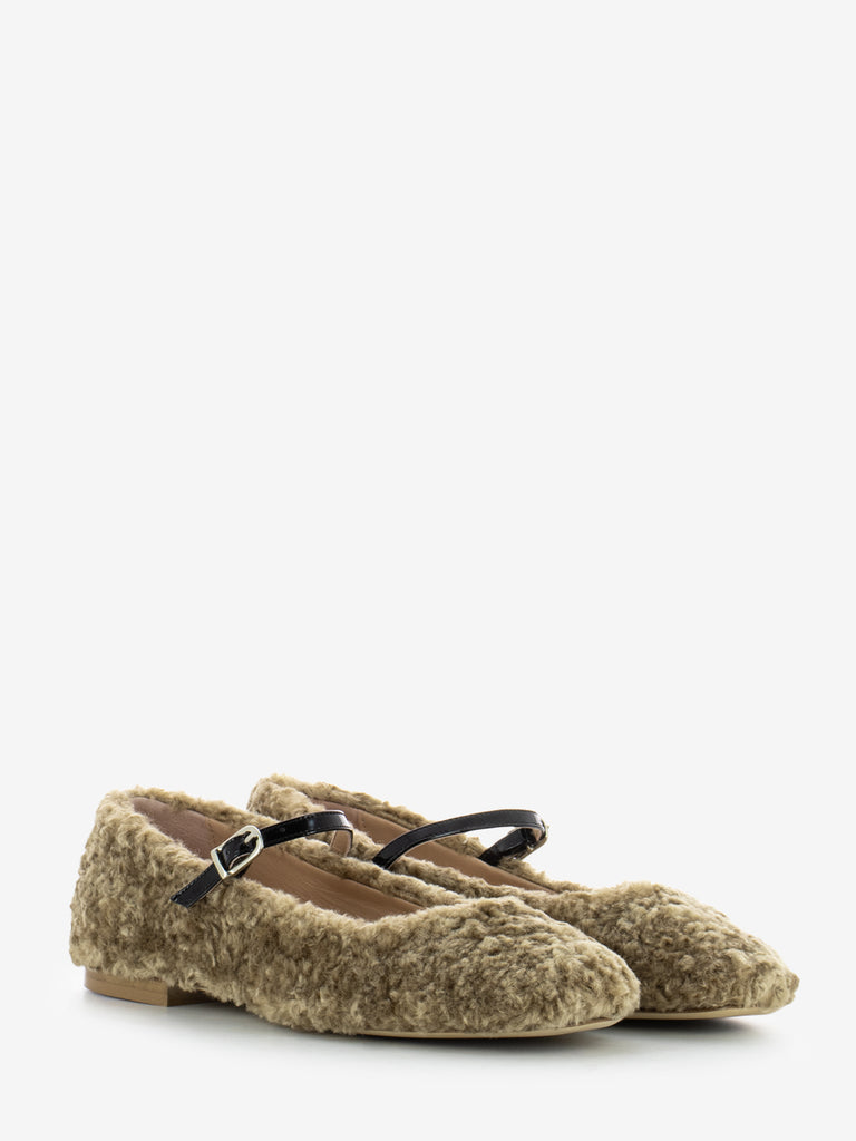 JASMINE COLE - Ballerine effetto fur camel