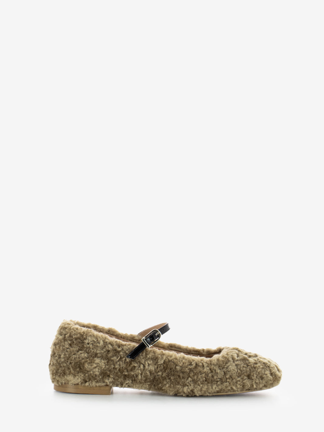 Ballerine effetto fur camel