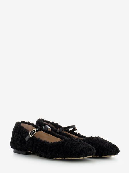 Ballerine effetto fur nero