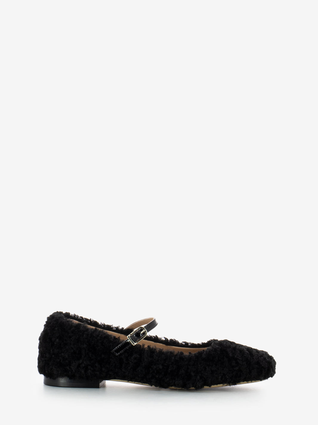 Ballerine effetto fur nero