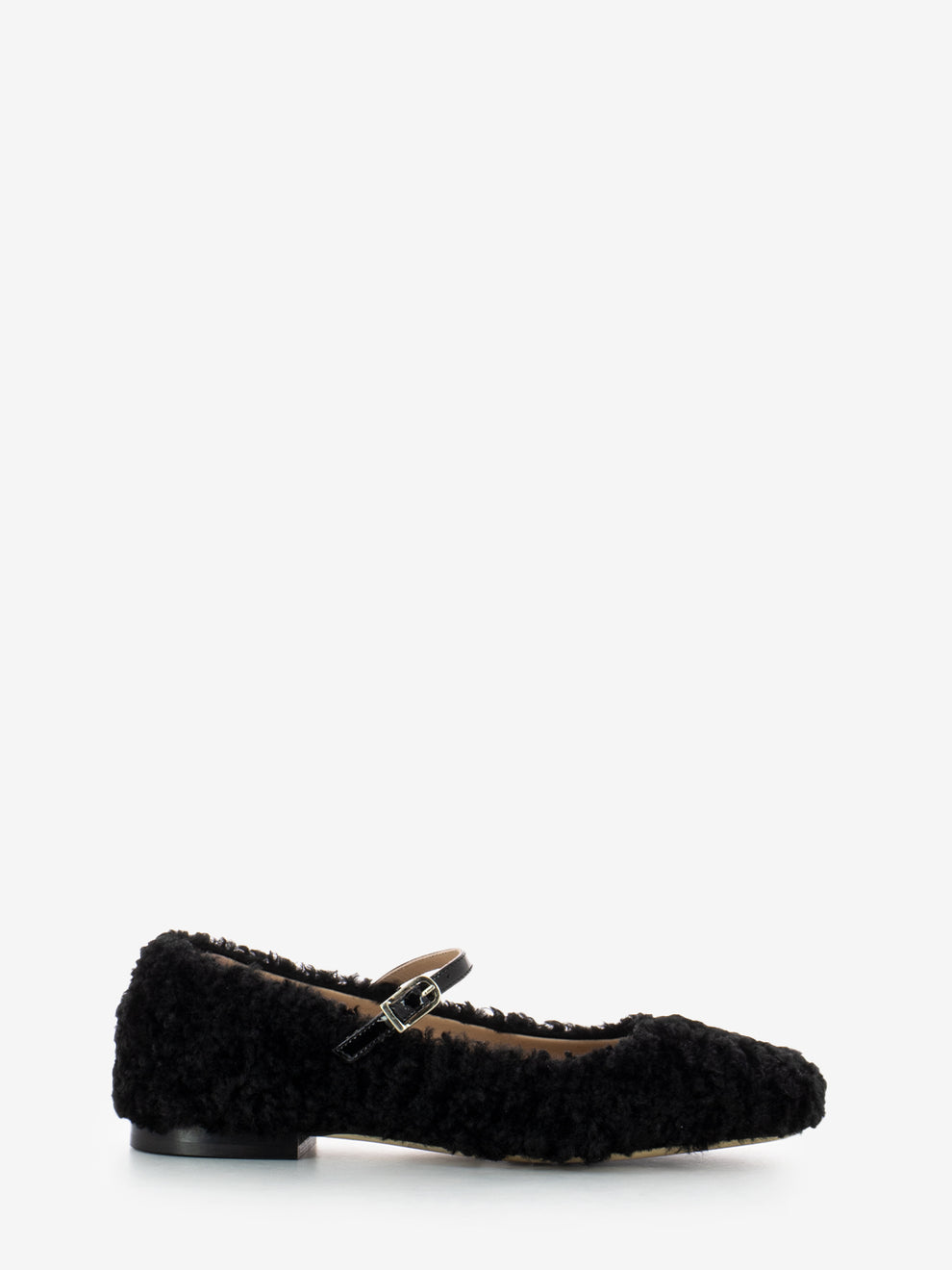 Ballerine effetto fur nero