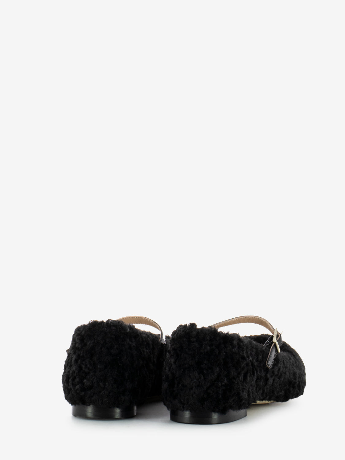 Ballerine effetto fur nero