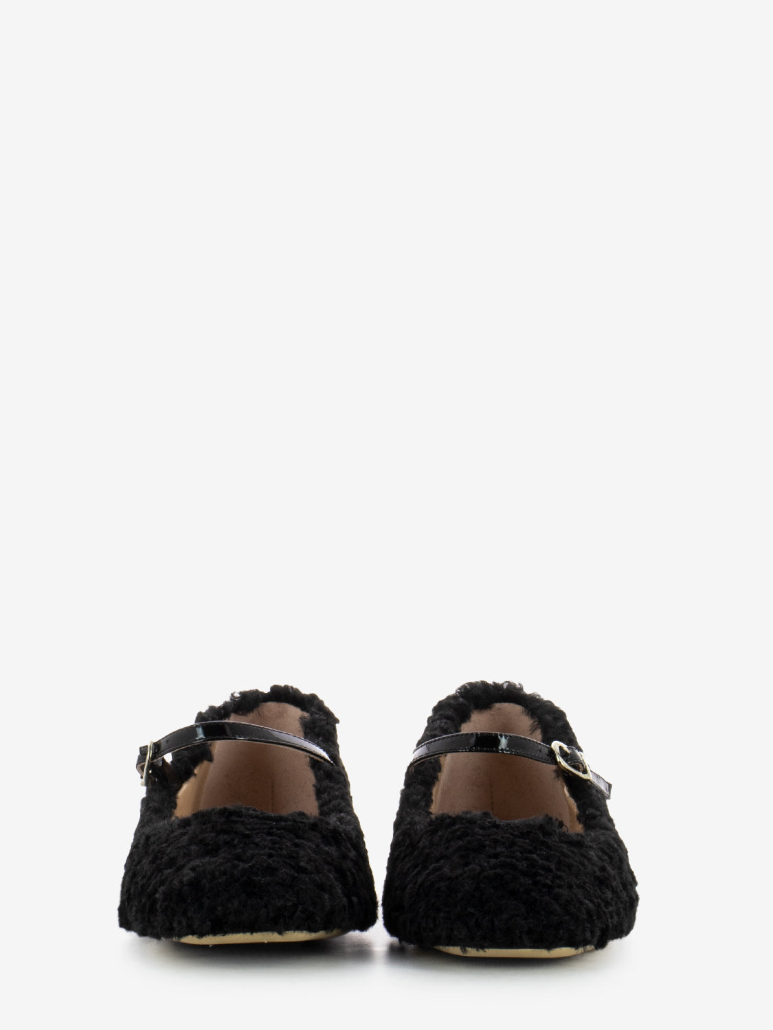 Ballerine effetto fur nero