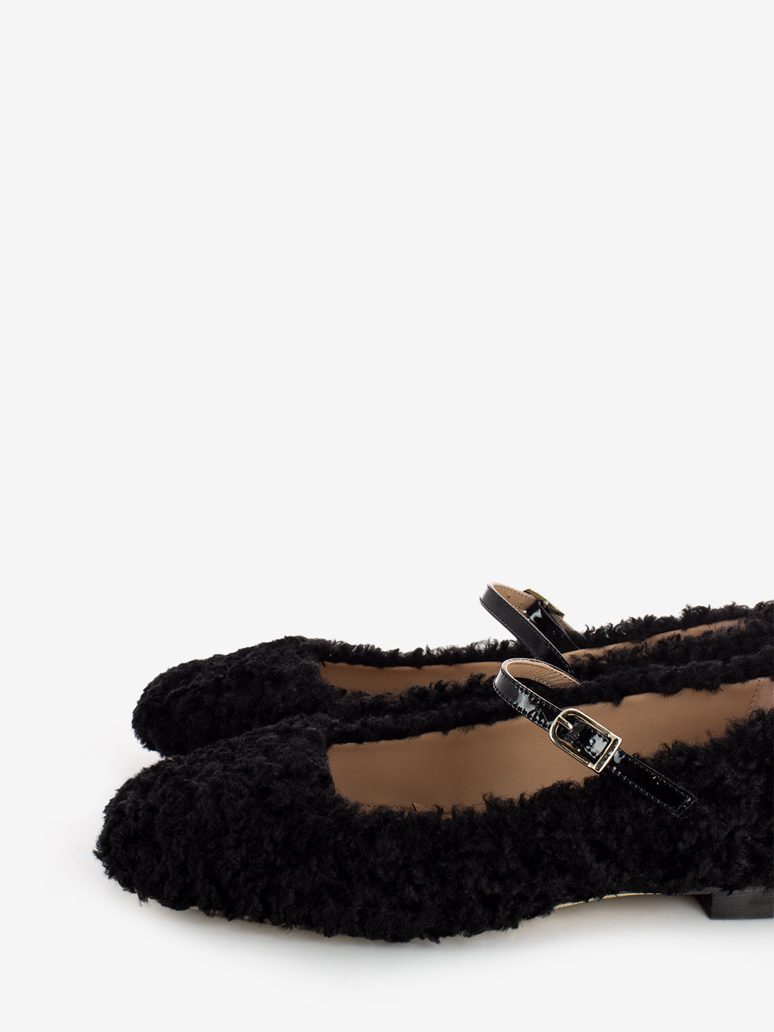 Ballerine effetto fur nero