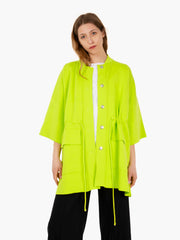 JEI O' - Cappotto in maglia con coulisse lime